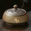SSFRI Bruciatore di incenso elettrico classico, diffusore di aromaterapia in ceramica con luce, timer regolabile, controllo della temperatura 50 ° C-320 °C, per interni e uffici, ornamento