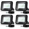 Tubiaz Faretto LED da 10 W, per esterni, 4 pezzi, 900 lm, 3000 K, luce bianca calda, super luminosa, IP66, impermeabile, per giardino, cortile, garage (senza spina)