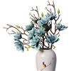 cn-Knight 3 rami di fiori di magnolia artificiali, stelo lungo 78 cm, fiori finti, fiori finti premium per decorazioni per la casa, centrotavola e composizioni nuziali, blu