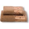 Caleffi Coppia Asciugamani 1+1 Geo Classic Alviero Martini 1ª CLASSE Tortora