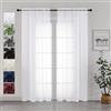 Chyhomenyc Tende trasparenti bianche, lunghe 213 cm, set di 2 pannelli, tende bianche filtranti per soggiorno, in morbido voile delicato, con tasca per asta, 106 x 213 cm, 2 pezzi