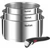 TEFAL INGENIO EMOTION Set 3 pentole 16/18/20 cm + 1 manico - Acciaio inox - Tutte le fonti di calore compresa induzione L896S404