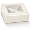 Generic 10 scatole per bomboniere Misura 12x12x4 cm creazione bomboniera Fai da Te Vari Formati portaconfetti Porta Confetti Piccoli Oggetti (Seta bianco con divisori e finestra)