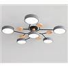 PTLYE Plafoniera molecolare nordica Paralume Rotondo in Metallo LED a Semi-Incasso lampadario Moderno in Acrilico per Soggiorno - Grigio Macaron 6 luci