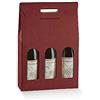 Generico SETA BORDEAUX 30x10x38.5cm Scatola PORTABOTTIGLIE CHAMPAGNE PROSECCO | CONFEZIONAMENTO BOTTIGLIA DI PROSECCO 3 VANI