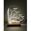 Generico Lampada personalizzata, Nome personalizzato - Albero della famiglia - Lampada led, Base in legno, Natale, Anniversario, Famiglia