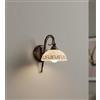 ILAB Applique a 1 luce in ferro battuto e vetro realizzato e decorato artigianalmente coll. marmo