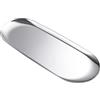 Voarge 1 vassoio decorativo in acciaio inox, grande argento, 30 x 12 cm, piatto da portata per dessert, cibo, gioielli, cosmetici, argento