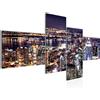 Runa Art New York City Quadri Moderni - Made In Germany - Murali Città Orizzonte Viola 4 Pezzi 600642a