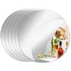 PopularLdo 6 piastrelle rotonde a specchio per decorazioni da tavolo, vassoi a specchio, piatti rotondi per decorazioni da tavolo, centri per decorazioni da tavolo per matrimoni e celebrazioni (20 cm)