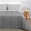 Morbidissimi Trapunta Piumone invernale, Bicolore, Double face, Calda e Anallergica, Super Soft, in Microfibra manopesca, Imbottitura 300 gr/mq J928 Matrimoniale GRIGIO SCURO-GRIGIO CHIARO