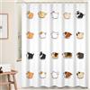 Ttincceer 180x180cm Cartone Animato Cane Tenda da Doccia - Carino Grasso Cucciolo Camminare - Animale Domestico Bagno Impermeabile con Gancio