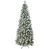 HOMCOM Albero di Natale Innevato da 180 cm con 630 Rami e 37 Pigne, Albero di Natale Finto in Plastica e Metallo con Base Rimovibile, Verde e Bianco