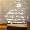 Generic Lampada led personalizzata, Luce notturna decorativa, Lampada notturna a led, base in legno e cavo usb. IDEA REGALO, MAMMA, Papà, NONNA,NONNI, (AI MIEI ZII)