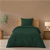 Twinzen Copripiumino Una Piazza e Mezza 140x200cm Verde, con 1 Federa 65x65cm - Set Copripiumino Matrimoniale Microfibra - Oeko-Tex
