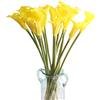 cn-Knight 10pcs di Gigli di Calla Artificiali, Fiori Artificiali con Stelo Lungo 67cm, Gigli di Calla Realistici per Bouquet da Sposa, Decorazioni per la Casa,Giallo