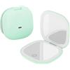 QUMOX Specchio Trucco Compatto Illuminato Ingrandimento 10X, Specchio da Viaggio Ricaricabile con Luce LED, 3 Modalità di Colore, Luminosità Regolabile Touch, Specchio Cosmetico Portatile USB-C, Verde