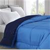 Home Tresor - Piumone Invernale Pesante Una Piazza e Mezza cm. 220x260 | Trapunta Piumino Letto alla Francese Calda e Morbida Microfibra 350gr/mq Tinta Unita Double Face (Blu/Avio)
