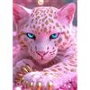 AIRDEA Leopardo Rosa Diamond Painting, Leopardo Diamond Painting Kit Completo, Diamantini Crystal Art Hobby Creativi Adulti Decorazione per Casa 30x40 cm