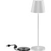 V-TAC Lampada da Tavolo senza Fili LED Dimmerabile con Comandi Touch - Lampada Bianca Wireless per Uso Interno ed Esterno IP54 da Casa o Ristorante - Batteria 4400 mAh - Luce 3000K Bianca Calda - 2W