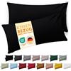 Blumtal Fodera per cuscino 40 x 80, 2 pezzi - Fodere per cuscini certificate OEKO-TEX 100% microfibra extra morbida e lavabile in lavatrice - Fodera per cuscino 40x80 nero