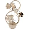 Be-Light Applique Iris 1 Luce Arte Povera Con Foglie In Ferro Avorio E Oro