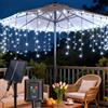 Aigostar 2 PCS Luci Natale Esterno Cascata Solari 3M+5M*0.6M 100 LED Tenda Luminosa Natale Esterno Impermeabile IP65, 8 Modos per Natalizie Finestra Balcone Patio Feste. Luce Bianca Fredda