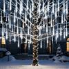 ZPQBEYE Meteor Luci per doccia all'aperto Luci di Natale 24 tubi 576 LED neve che cade pioggia a cascata ghiacciolo stringa luce per albero di Natale decorazioni natalizie festa di nozze decorazione giardino