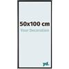yd. yd Your Decoration Evry - Cornice portafoto in materiale plastico con vetro acrilico, antiriflesso, nero opaco, 50 x 100 cm