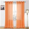 DWCN Tende trasparenti, tende semi-trasparenti per finestre con occhielli, in finto lino voile trasparente da 305 cm, trattamento per tende per soggiorno e camera da letto, set di 2 pannelli 132 x 305