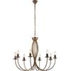 Belight Lampadario Rustico 8 Luci In Ferro Battuto Bronzo Serie Botte