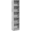 vidaXL Libreria Grigio Cemento 40x24x176 cm in Legno Multistrato, Mobile Porta Libri, scaffale per Libri, Mobile portaoggetti, Porta Libri
