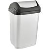keeeper Pattumiera con Coperchio Basculante, 25 L, Swantje, Argentato