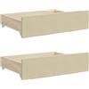 vidaXL Cassetti da Letto 2pz Crema in Legno Multistrato e Tessuto