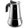 Pezzetti, Steelexpress Caffettiera 4 Tazze in Acciao Inox, Manico Ergonomico Resistente al Calore, Adatta a Tutti i Piani Cottura, Adatta ai Piani Induzione
