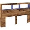 vidaXL Testiera con Contenitore a LED Legno Antico 160x17x102 cm, vitaXL