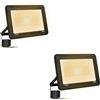 toobettp 2PCS 200W Faretto LED da Esterno, Faro LED Esterno 20000LM 3000K Bianco Caldo Faretti IP66 Impermeabile per Giardino Garage Parcheggio Cortile