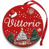 Corredino Neonato Pallina di Natale Personalizzata con Nome, Decorazione Natalizia 100% Italiana, Rosso, 8 cm (Rosso,Vittorio)