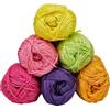 Generico Kit Granny Square Mattonelle Colori Naturali - 6 Gomitoli Cotone Mercerizzato Morbido 50gr Copertine e Uncinetto (Flower)