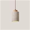 Generic Lampadario a sospensione in pietra naturale nordica, piccolo cilindro, moderno di metà secolo, lampadario rustico in legno industriale per sala da pranzo, tavolo, cucina, isola, fattoria, camera da