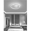 Partenopea Plafoniera Lampadario da soffitto a led con Luci cerchi Design Stile Moderno Lampada per Camera Cucina Salotto Locali Commerciali (Spiral luce fredda)