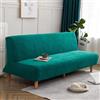 SUIOKPO Copridivano Senza Braccioli 3 Posti Elasticizzato Copridivano AntiGraffio Gatto Copridivano Futon Jacquard Tinta Unita Lavabile, Clic Clac per Soggiorno Casa,Verde