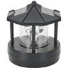 Lioaeust Faro solare rotante, faro LED a energia solare, luce di rotazione a per 360 gradi, impermeabile, per esterni, giardino, prato (nero)