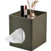 XNONE Copri scatola fazzoletti quadrata porta scatola fazzoletti in pelle PU organizer fazzoletti per il viso con vassoio portaoggetti per bagno vanity camera da letto ufficio auto, elegante porta