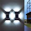 Sunboia Luci da parete per esterni, confezione da 2 luci solari per giardino, impermeabilità IP65, 12 luci LED su e giù, luci da parete a energia solare, per patio, sentiero, gradino, paesaggio,