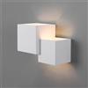 B·LED BARCELONA LED BARCELONA LED Applique da Parete in Gesso Bianco Cube 2xG9 Verniciabile Piccola Lampada da Parete Illuminazione Interna per Soggiorno Camera Hotel Design Cubico 200x150x115mm