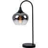 GLOBO LIGHTING - Lampada da tavolo con sfera in vetro fumo, per camera da letto, 1 attacco E27, lunghezza 27,5 x 18 x 54 cm