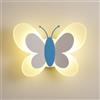 LIGKIN Applique LED 16W Lampada da parete Farfalla Creativa Luci da parete Moderno Acrilico Caldo Luce Notturna da comodino per Camera dei bambini Scale Corridoio