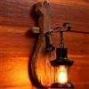 Jatwefiv Lampada da Parete Legno Retro Applique da Rustica del Salone Lámpada da Muro Legno LED EZ7 Lampadas da Parete Rustico Nostalgia per Soffitta Taverna Cafe Bar,F