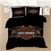 NICHIYO, set copripiumino e federe, motivo: Harley Davidson Motorcycle, in microfibra, con stampa digitale 3D, set da 3 pezzi (13, SK 260 * 220 cm+80 * 80 cm)